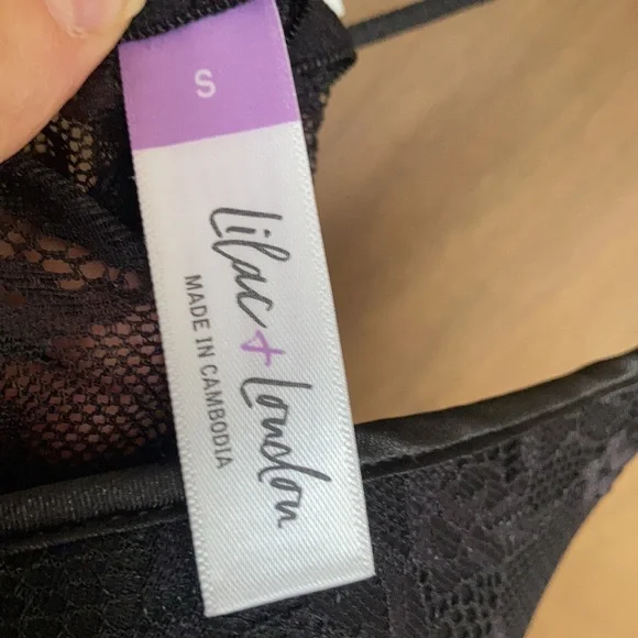 babydoll & panty set lace with padded bust adjustable strap black size S - Picture 10 of 15